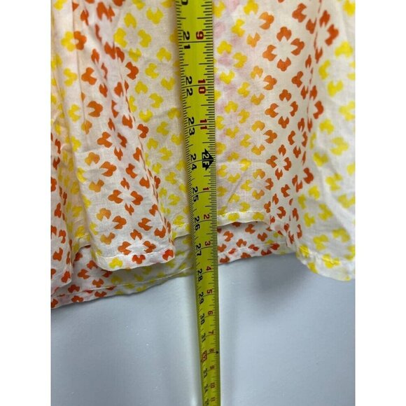Roberta Roller Rabbit Women Blouse Cotton 3/4 Sleeve Length Orange Yellow,XS - Picture 7 of 7